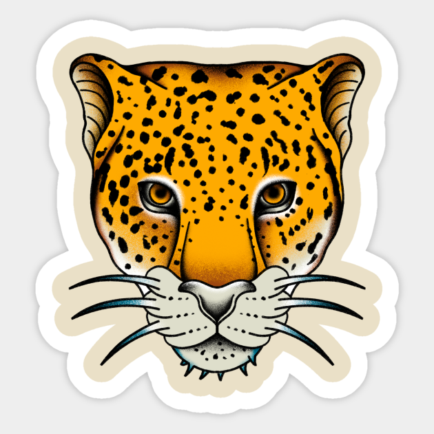 Onça Pintada - Old School Tattoo - Sticker | TeePublic